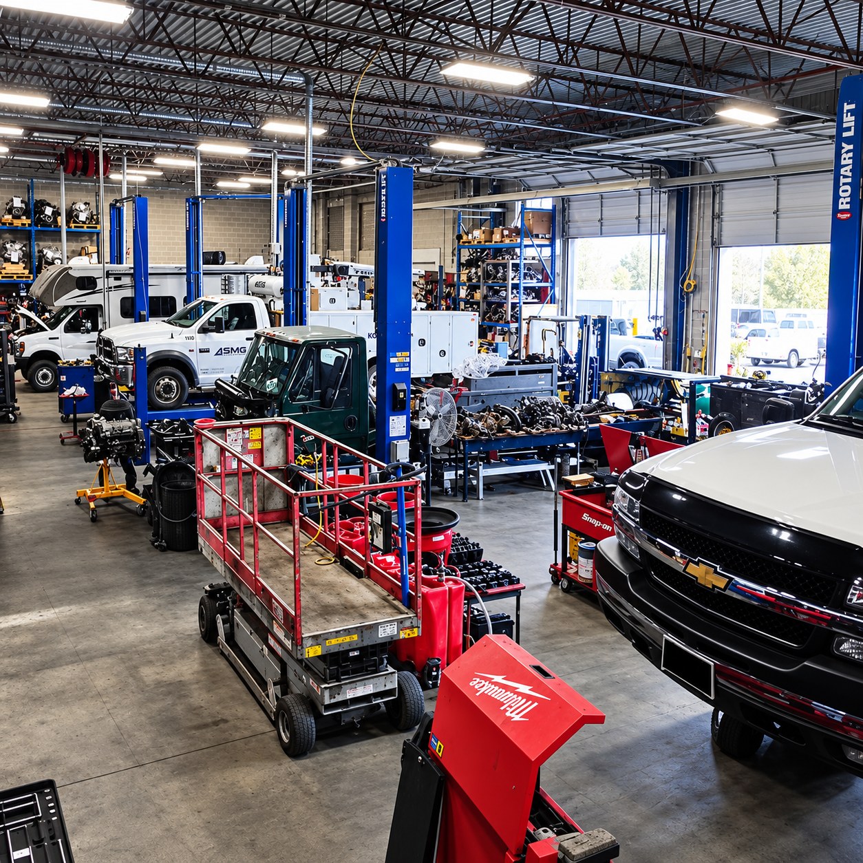 Diesel pickup trucks in the Bernhausen shop
